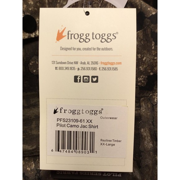 Frogg Toggs Pilot, Real Tree Camo Shirt/Jacket, Water proof, Lifetime Warranty! - Picture 10 of 10